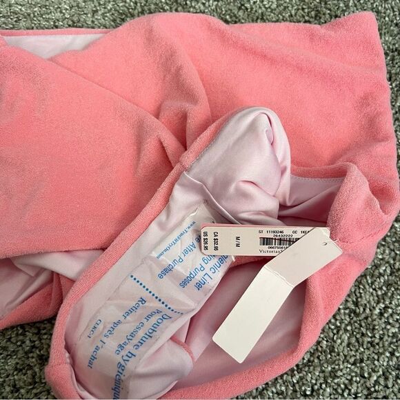 Victoria’s Secret Terry Bikini, NWT, 36DD Push Up Top, High Waisted M Botttoms - Picture 11 of 11